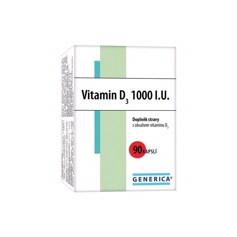 GENERICA Vitamin D3 1000 I.U. 90 kapslí