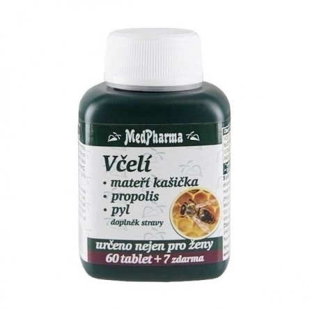 MEDPHARMA Včelí mateří kašička + propolis + pyl 60+7 tablet