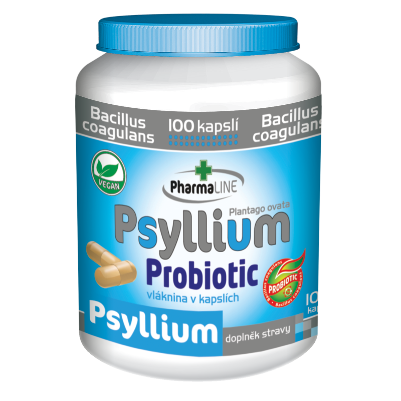 PHARMALINE Psyllium probiotic 100 kapslí