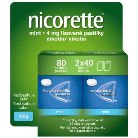 NICORETTE Mint 4 mg 2x40 lisovaných pastilek