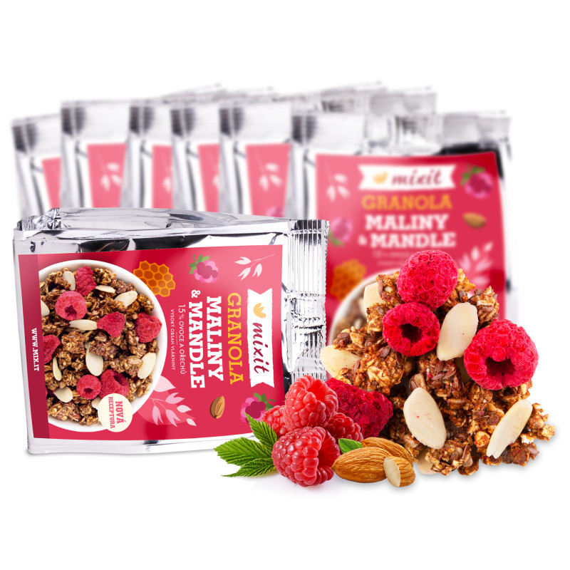 Mixit Granola z pece do kapsy - Maliny a mandle 70 g