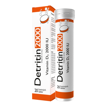 DETRITIN Vitamin D3 2000 IU 20 šumivých tablet