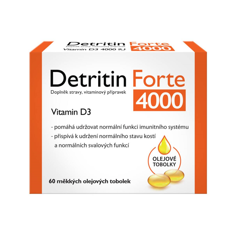 DETRITIN Forte Vitamin D3 4000 IU 60 měkkých tobolek