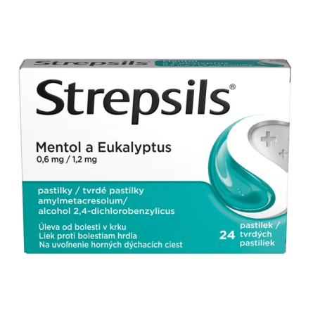 STREPSILS Mentol a eukalyptus 24 pastilek