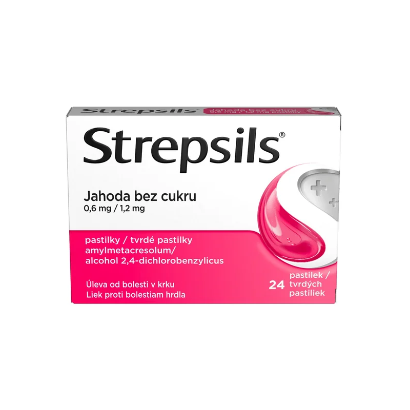 STREPSILS Jahoda bez cukru 24 pastilek