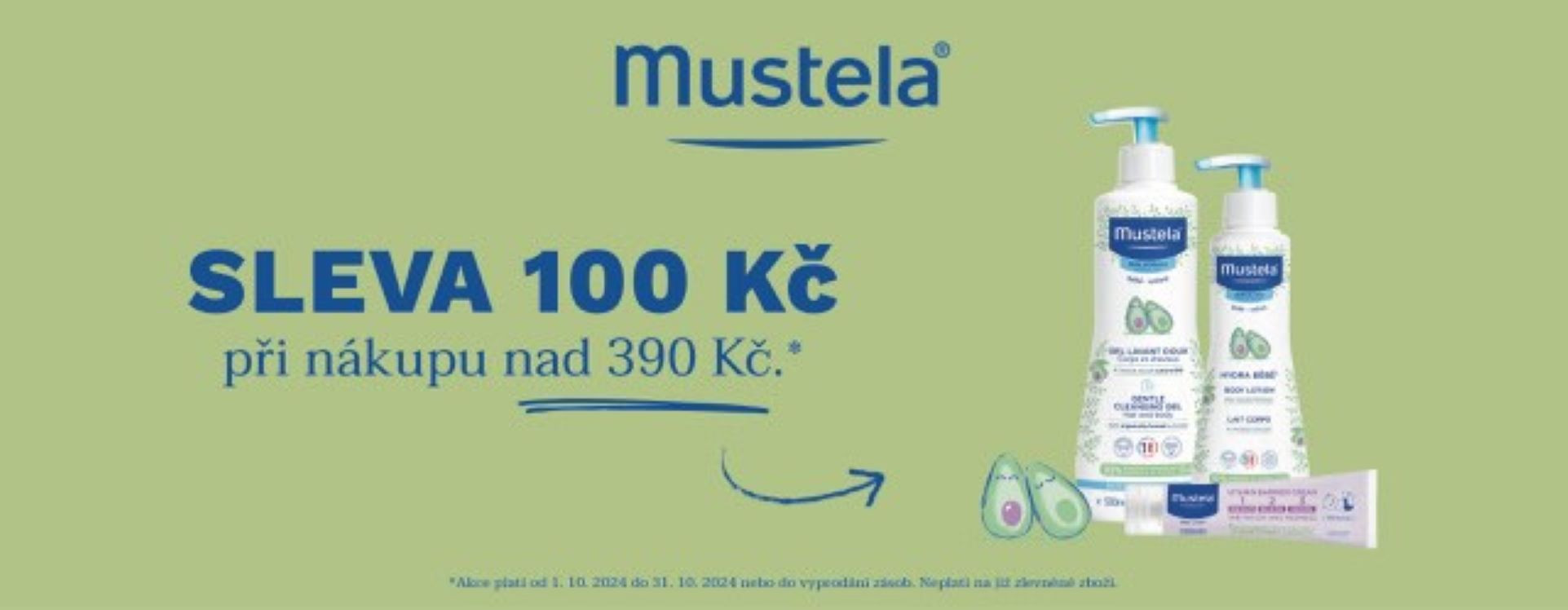 Mustela sleva 100 Kč